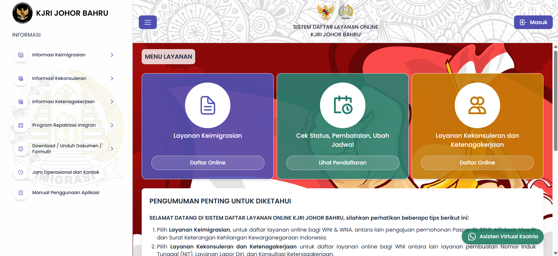 Daftaronline KJRI JB